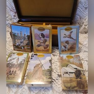 Vintage 6 Decks Of CONGRESS PLAYING CARDS In Case W/Score Pads